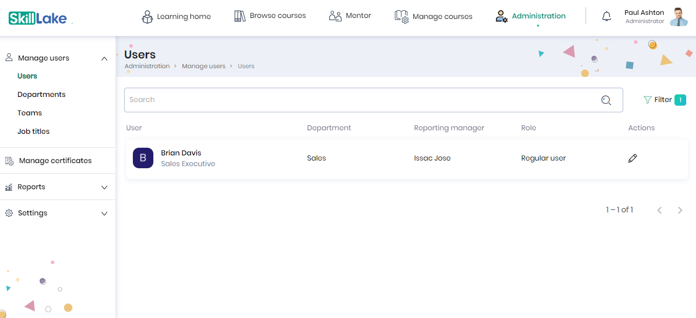 Administration-Manage Users