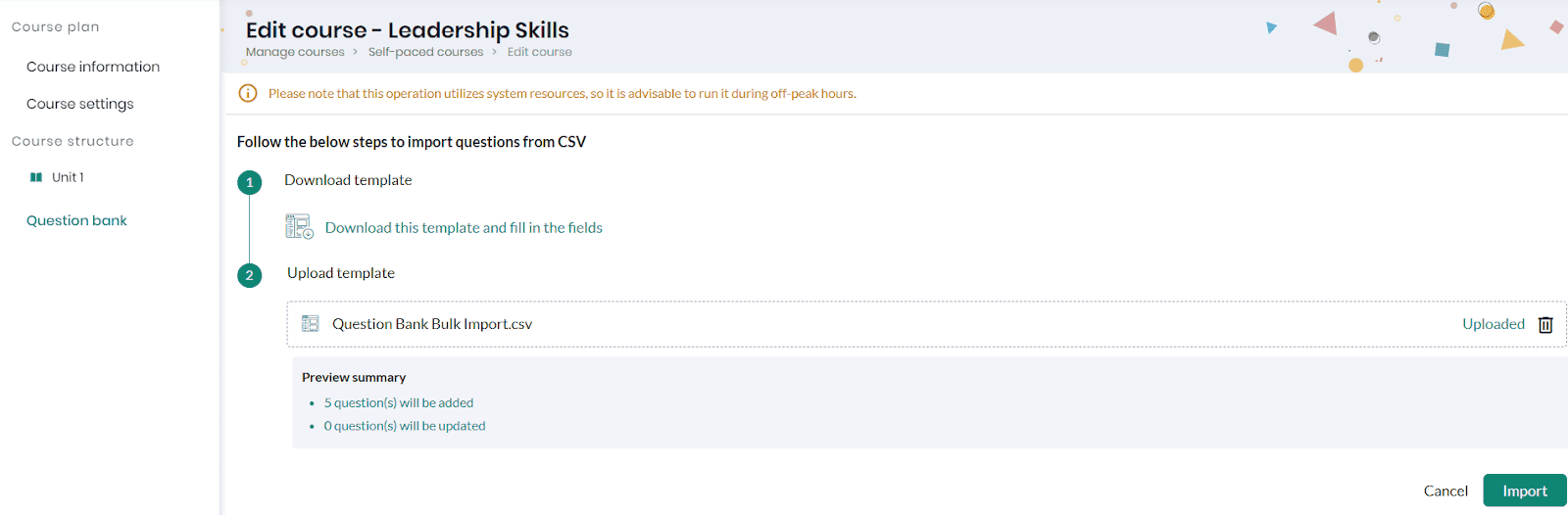 Creating Questions and tests