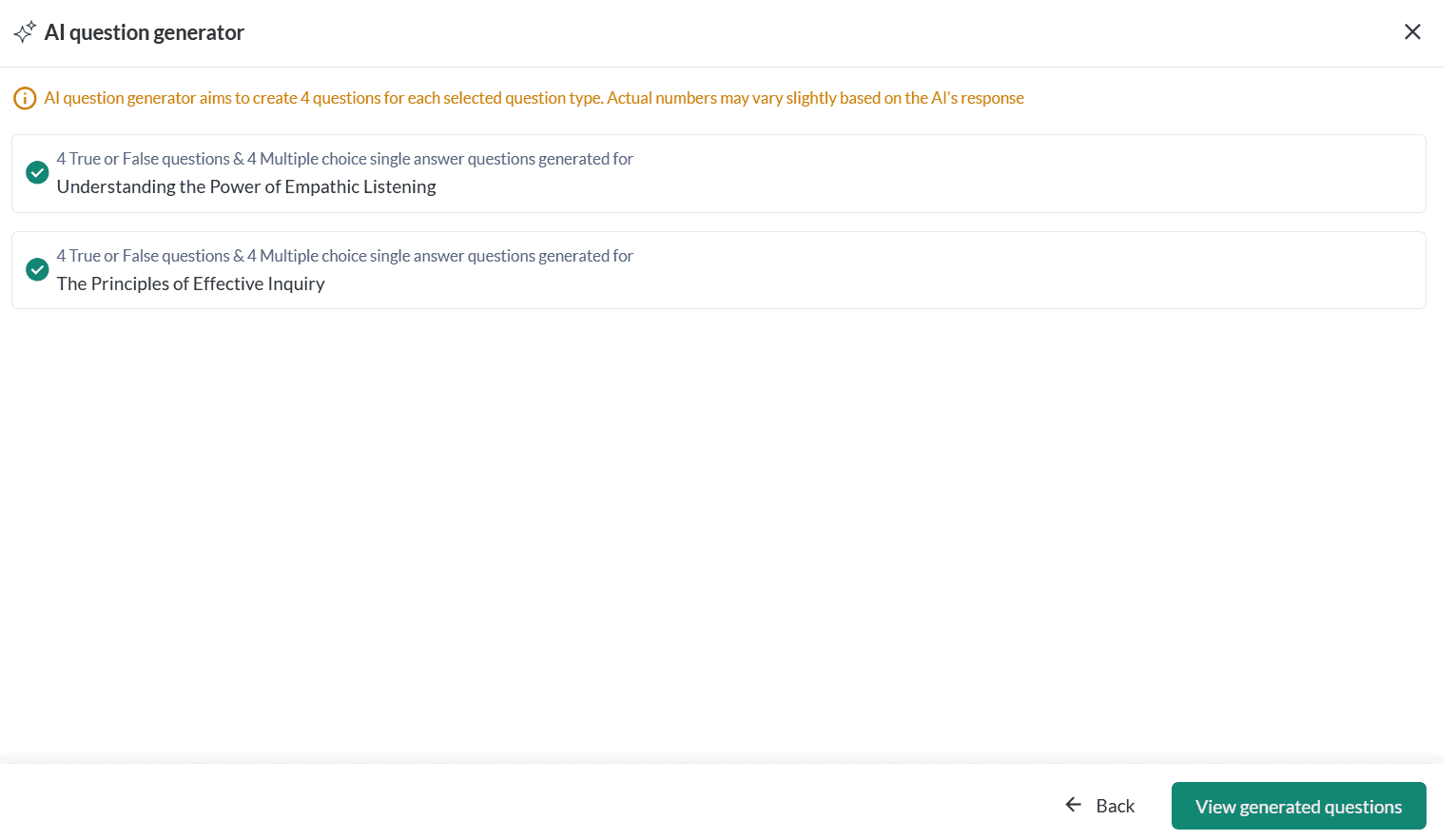 Generating questions with AI 2 1