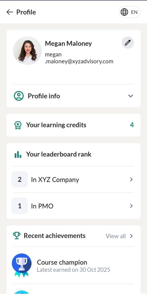 View and update profile 1 1
