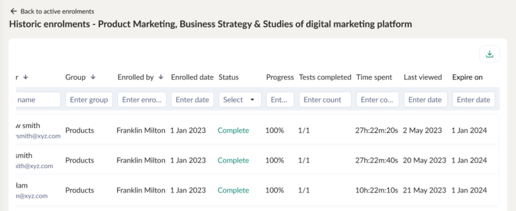 Historic enrollments 1