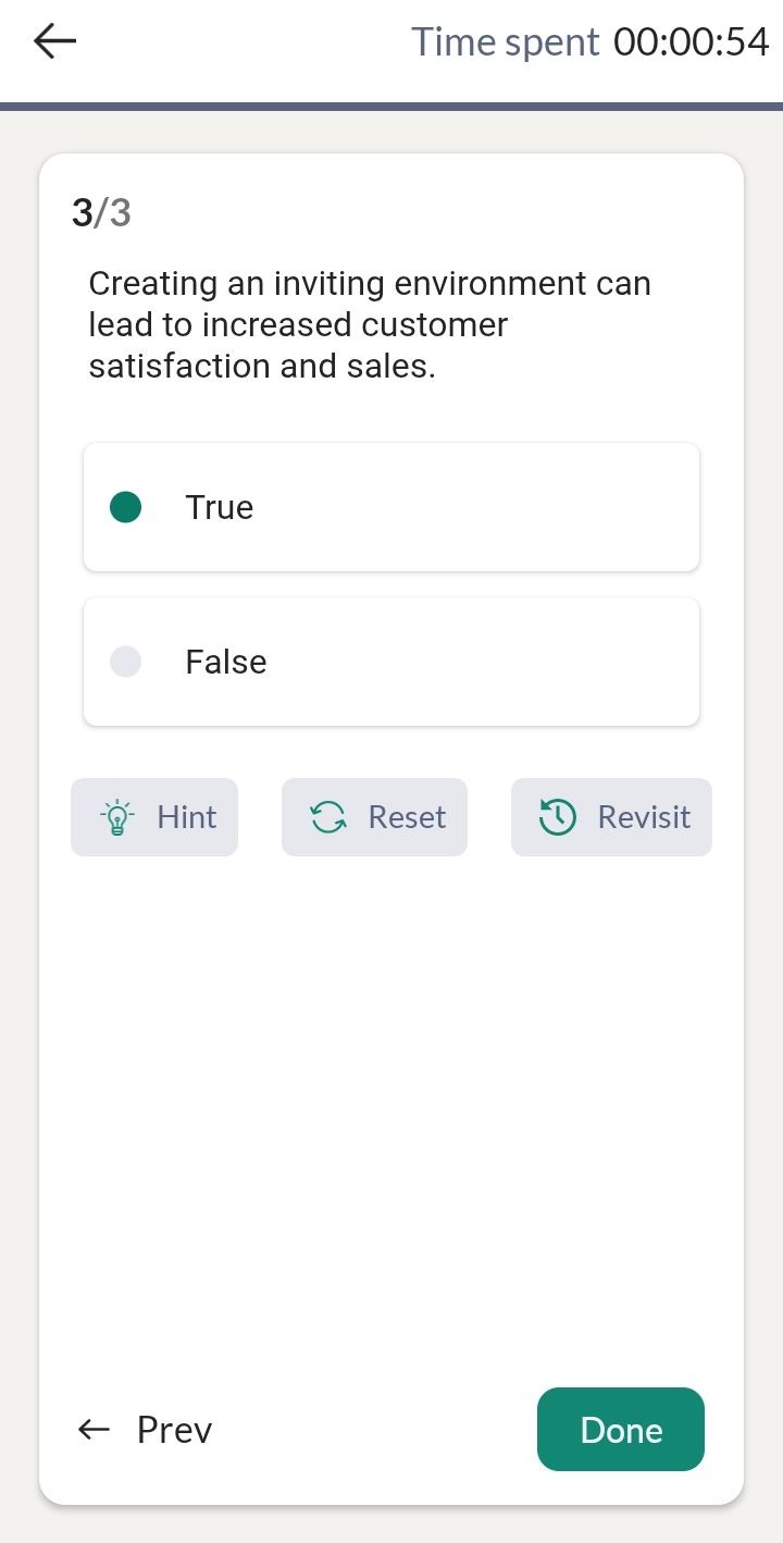 Take test and view result 3