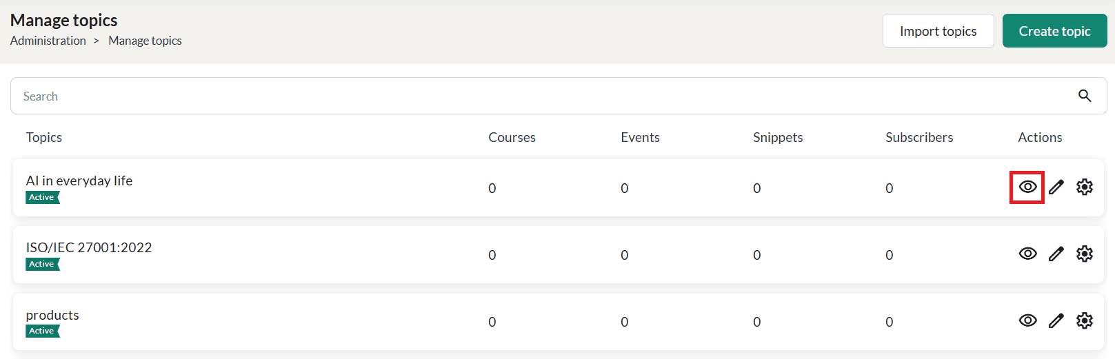 Manage topics 3