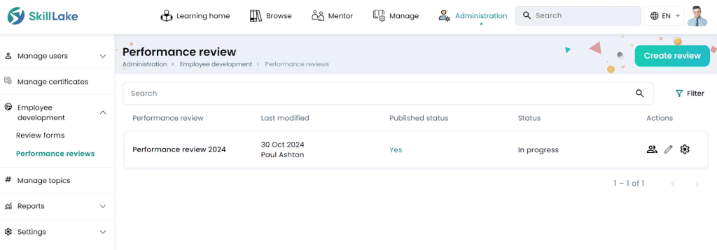 Creating Performance Review 1 1
