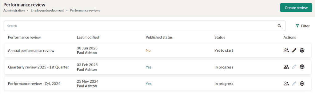 Creating Performance Review 21