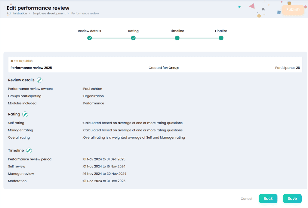 Creating Performance Review 5 2