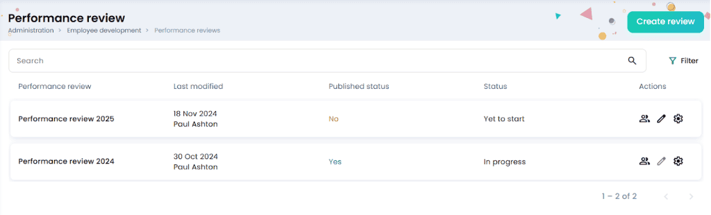 Creating Performance Review 6