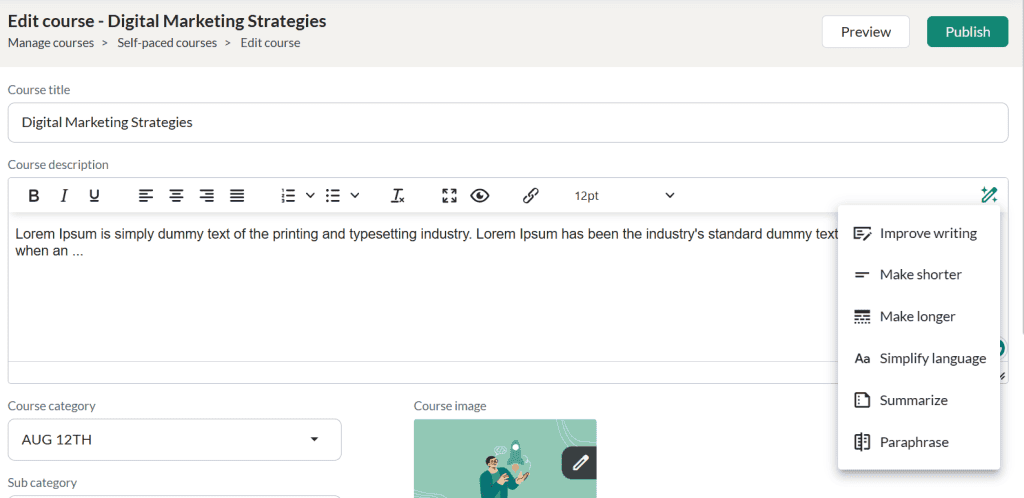 Generating content using AI copilot