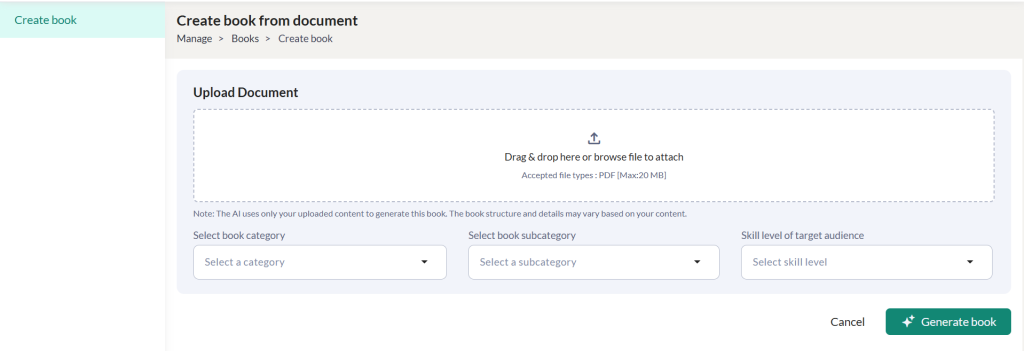 Creating books with your document 2